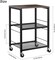 3-Tier Rolling Utility Cart with Storage - Multifunctional Brown Metal & Wood Cart on Wheels for Kitchen, Bathroom, Office, Bar (16.5"L x 12.6"W x 24.4"H, 170 lb Capacity)